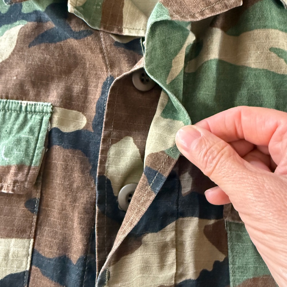 US Military Combat Coat Mens XS Short Green Woodland Camo BDU Ripstop Jacket - Picture 4 of 10